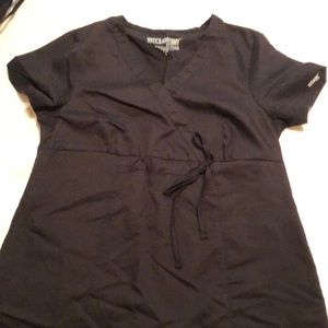 Black maternity scrub top